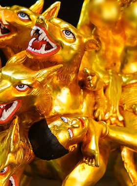 家用铜鎏金桌面工艺品摆件铜像