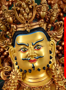 藏村铜全鎏金工艺雕花摆件