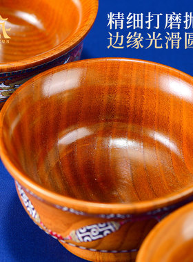 藏村酸木枝藏式客厅家用酥油茶碗