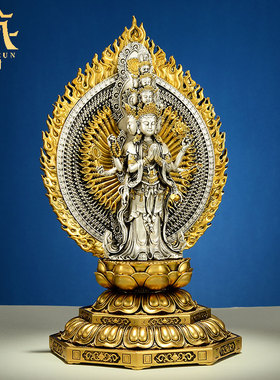 藏村白铜黄铜工艺装饰铜像摆件