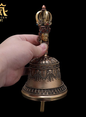 藏村铜雕花工艺彩珠镶嵌