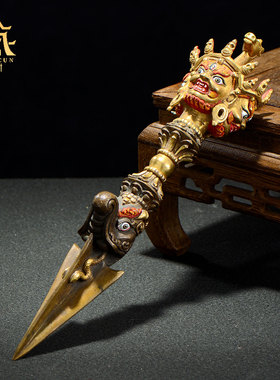 藏村精工铜雕花藏式客厅装饰摆件