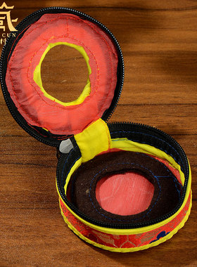 尼泊尔手工刺绣碰铃套子铜铃钹盒