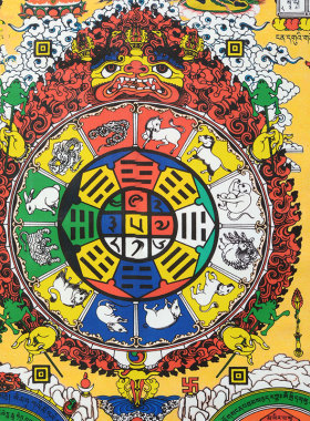 藏村客厅藏式民族风唐卡装饰壁画