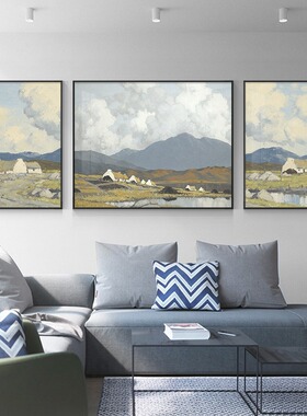 抽象风景客厅北欧装饰画简约肌理