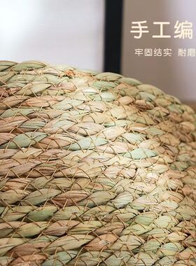 蒲草编织花篮编花瓶芦苇摆件客厅插花北欧风编织花盆花篮藤编花盆