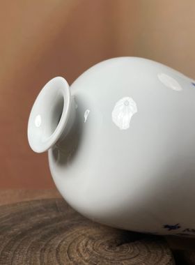 景德镇陶瓷青花花瓶摆件客厅玄关博古架插花水养鲜花瓷器