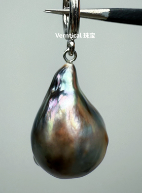 稀缺巨无霸18-25mm炫彩文玩纯天然海水大溪地黑珍珠巴洛克吊坠