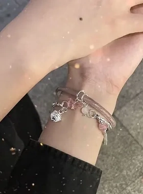 新中式超仙高级叮当镯手链手镯带铃铛闺蜜流苏爆款二合一女