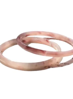 汉服手镯仿玉镯墨绿色玻璃禁步环配件铃铛叮当玻璃细闺蜜细条