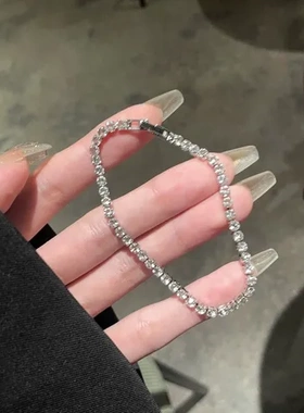 百搭女生手链精致叠戴风超闪锆石高级感满钻手饰轻奢手镯韩系小众