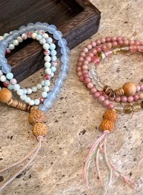 新款手链精致春夏中式复古国风手饰ins串珠多层手串民族叠戴2025