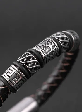 手环热销饰品编织男士手链手镯编制时尚个性真皮牛皮男款皮质