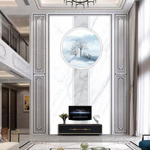 Light Extravagant Duplex Building Background Living Room Modern Simplicity Pick Up High Villa Imitation Marble Bamboo Wood Fiber Protection Wall Panel Molding