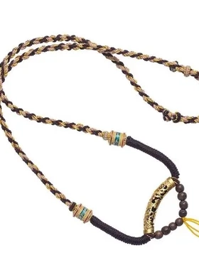 编织男女款藏式挂绳吊坠吊坠绳手搓棉线高端唐卡佛牌挂坠绳手工