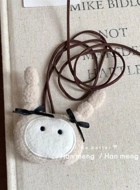 新款项链兔子可爱配饰毛绒儿童饰品挂件小众韩系卡通手工百搭