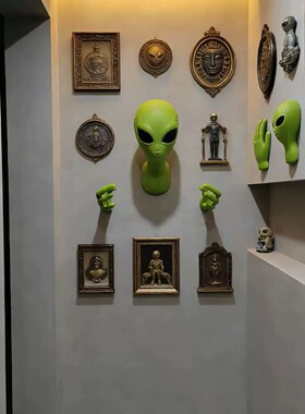 趣味3D立体外星人搞怪壁挂饰