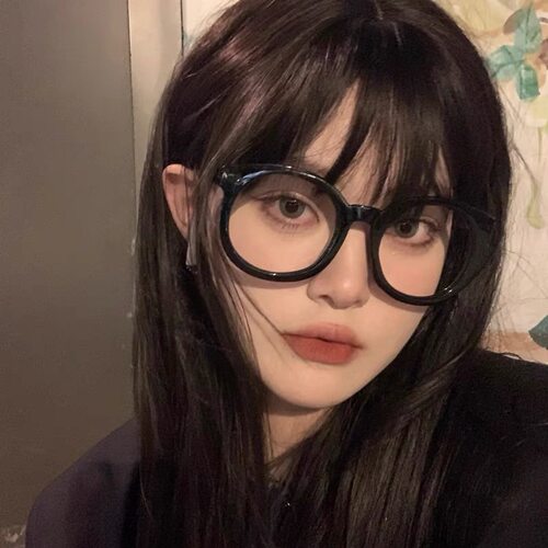 超大黑框粗眼镜女显瘦网红素颜韩版复古潮圆脸近视有度数眼睛架男 - 图1