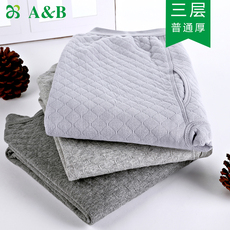 Кальсоны a＆bab内衣保暖裤男士棉裤精梳棉三层普通厚中老年男秋裤t865 9592658