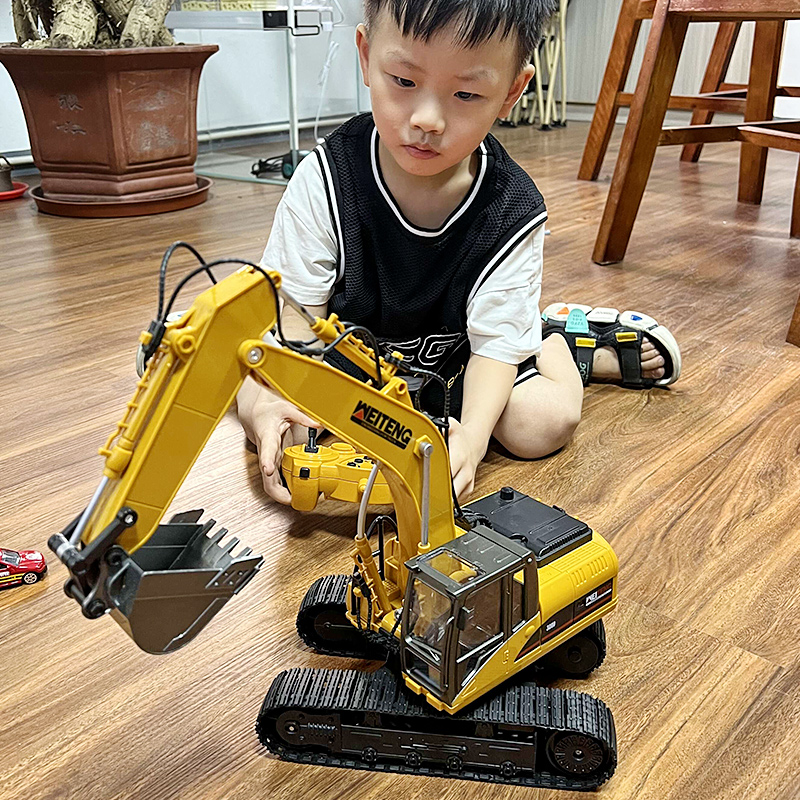 大号合金遥控挖掘机儿童玩具车男孩汽车仿真电动挖土机工程车挖机