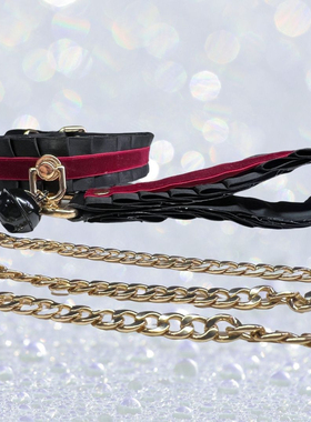 【Cleve】原创手作黑红蕾丝绒带皮制项链小众项圈choker另类k8k9