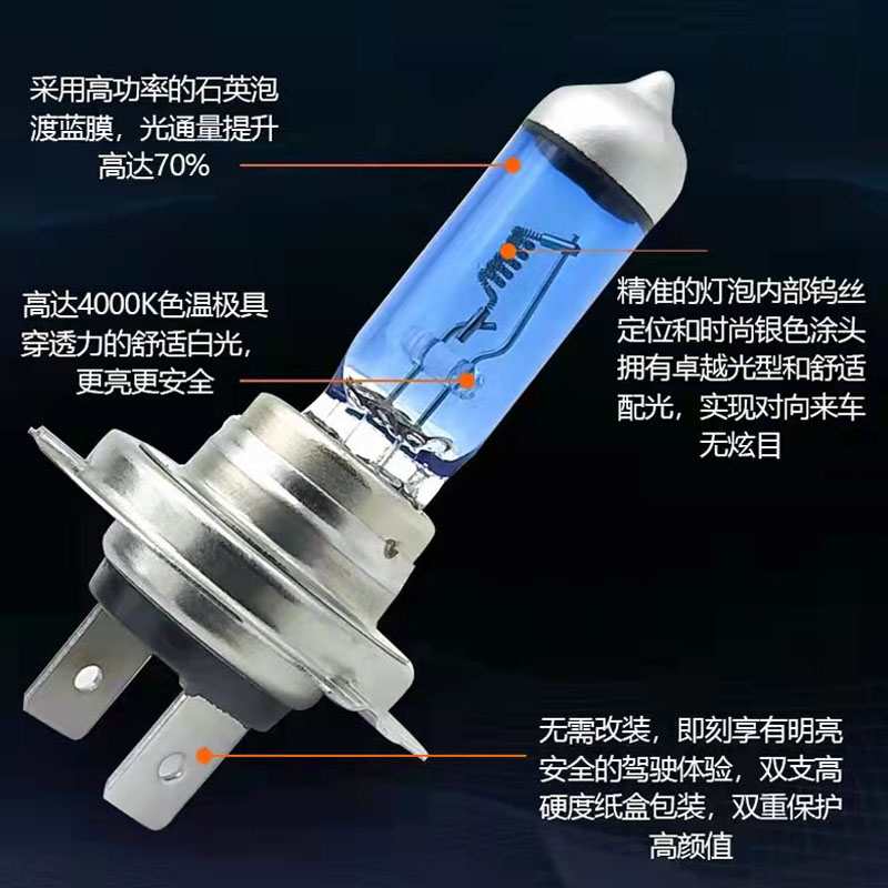 柳汽乘龙H5H7M3T7T5M5霸龙507609远光近光灯泡改装超亮24v货车灯 - 图1