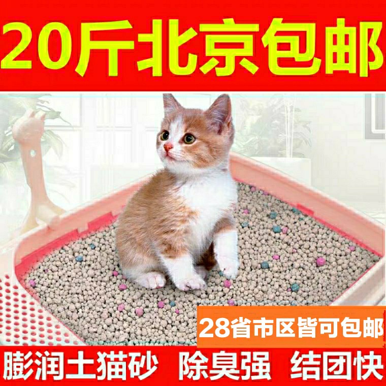 猫砂包邮10公斤膨润土10kg除臭结团吸水无尘原味猫沙20斤猫咪用品 - 图0