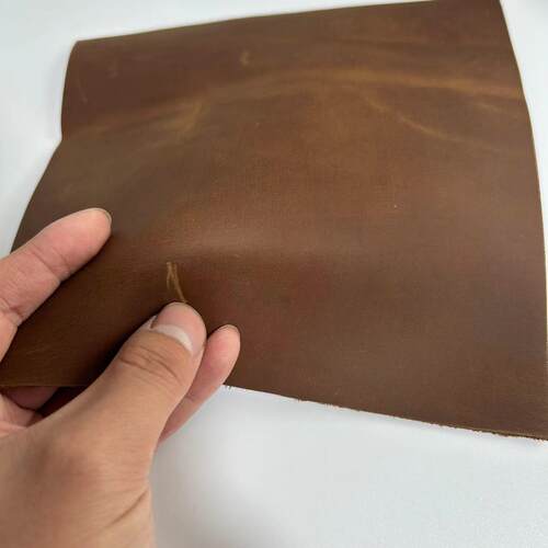 整张进口硬挺头层油蜡变色疯马皮牛皮皮料真皮面料刀鞘手工diy2mm - 图2