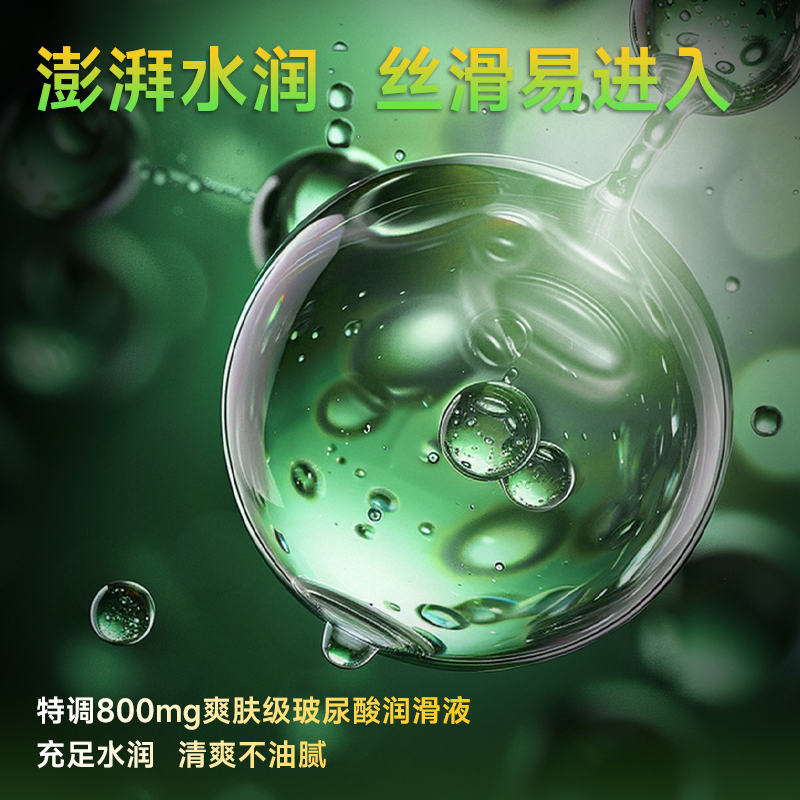 【凸点螺纹颗粒】SIKI私激黄瓜猫玻尿酸避孕套超润裸入情趣安全套 - 图2