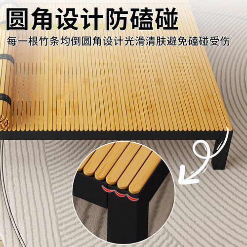 竹席硬床垫天然楠竹床板排骨架加密硬垫便携式折叠凉席床垫支撑板 - 图3