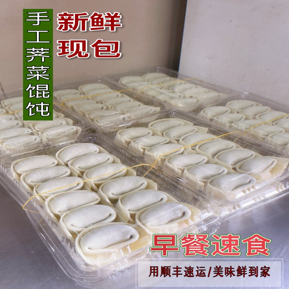 早餐速食新鲜手工每日现包手工大馄饨荠菜馄饨学生早饭快捷预制菜 - 图0