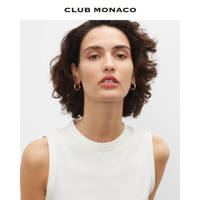 CLUB MONACO女装圆领气质无袖修身短款背心-图2