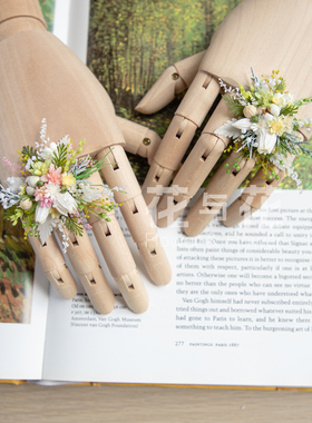 森系户外婚礼结婚真花永生花对戒