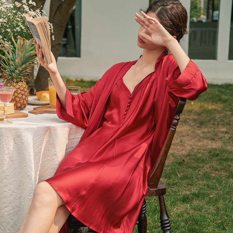 not just pajama女新娘桑蚕丝晨袍 notjustpajama睡袍/浴袍