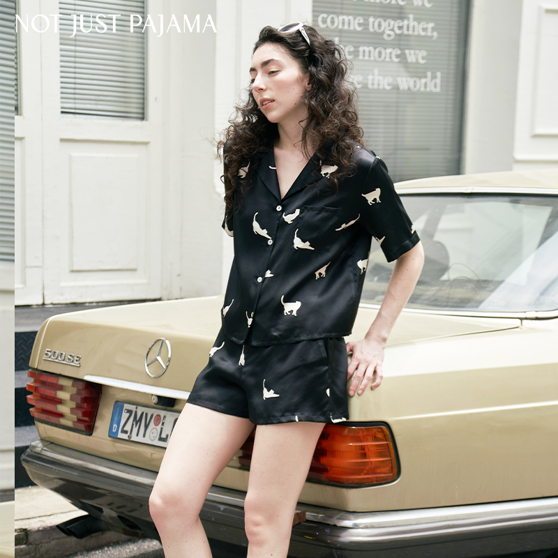 not just pajama cats系列女夏睡衣 notjustpajama睡衣/家居服套装