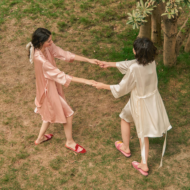 not just pajama女新娘桑蚕丝晨袍 notjustpajama睡袍/浴袍