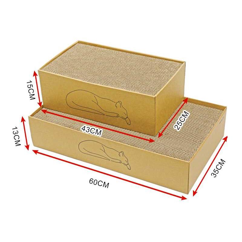 猫窝猫抓板一体耐磨不掉屑瓦楞纸盒子五片装抓盘耐爪猫咪玩具用品 - 图3