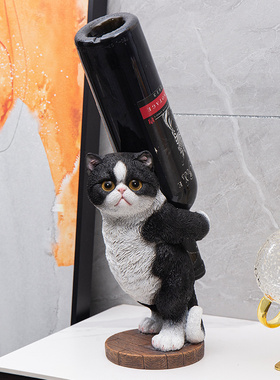 欧式创意红酒架酒柜摆件可爱猫