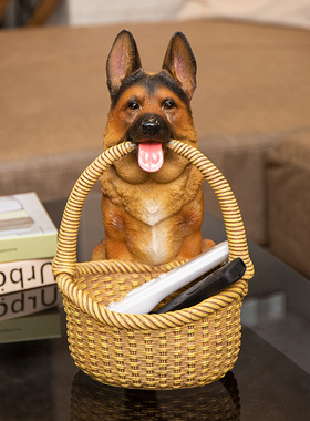 家点靓德牧狗狗玄关钥匙收纳摆件