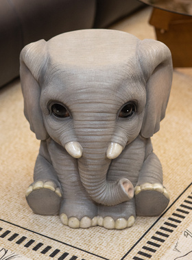 客厅创意软装搭配仿真大象换鞋凳