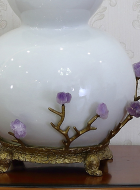 欧式美式陶瓷配铜葫芦高档奢华