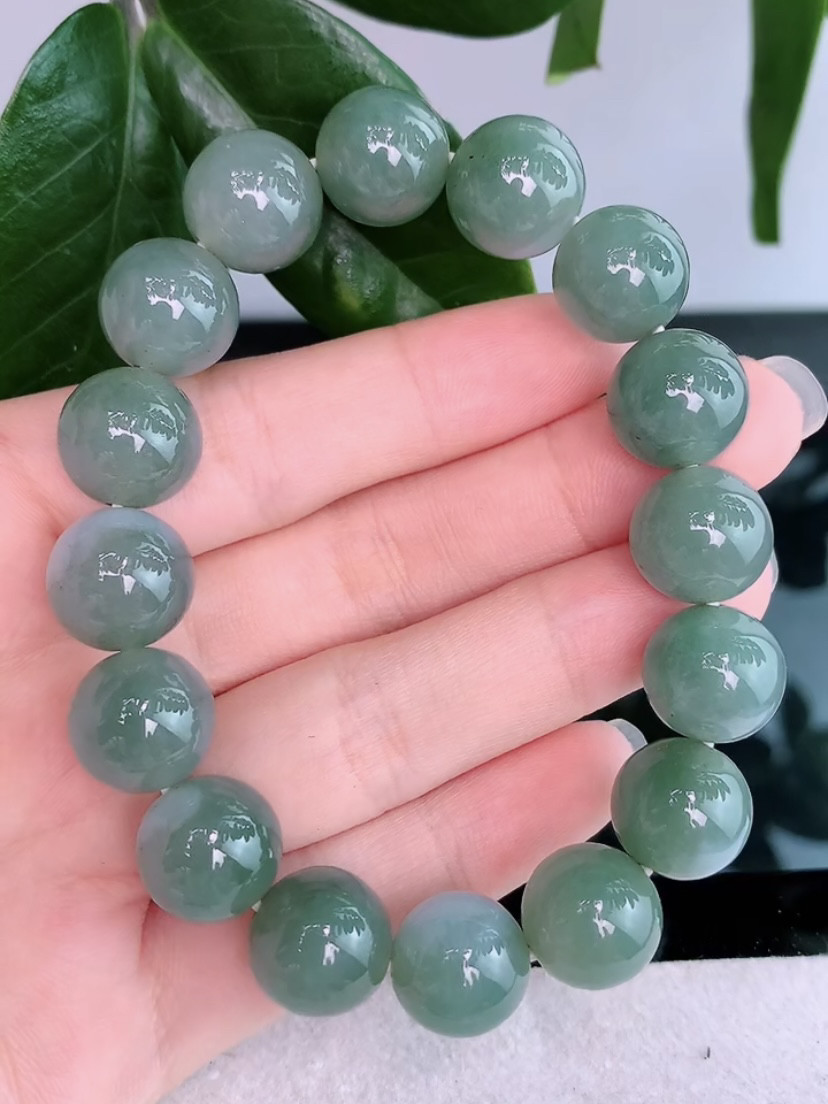 天然A货翡翠 缅甸正品 油青绿圆珠玉手串,淘宝优惠券,粉丝福利购,淘宝优惠卷
