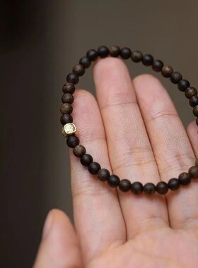 沉水越南白奇楠沉香手串男女款寺庙同款扎吉拉姆财运文玩佛珠