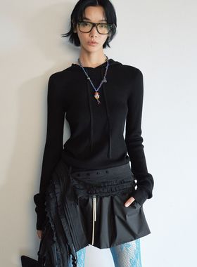 [识时]新品手工琉璃多色彩真丝编织结合中性潮流中长款项链