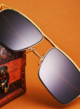 新款水晶眼镜半框拉丝太阳镜