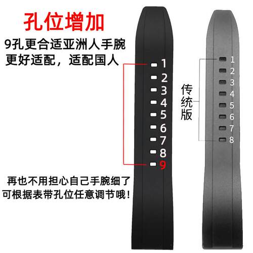 适配AVI8飞行员手k表AV-4088/AV-4056/AV-4065系列防水硅胶手表带 - 图2