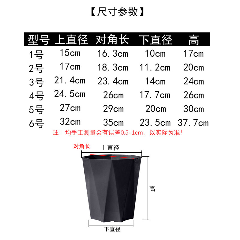 高颜值树脂花盆大口径客厅绿植加厚天堂鸟散尾葵高款八角钻石盆 - 图1