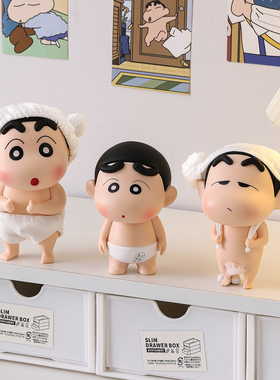 蜡笔小新洗澡摆件可爱卡通桌面