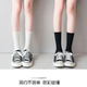 冰冰袜子女夏季堆堆袜女夏天薄款中筒袜夏款黑白色冰丝袜春秋长袜