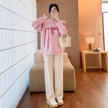 Pregnancy Woman Dress Autumn Winter New Fashion 100 Hitch Thickened Loose Casual Three-dimensional Handmade Design Sensation Knit Round Collar Sweater